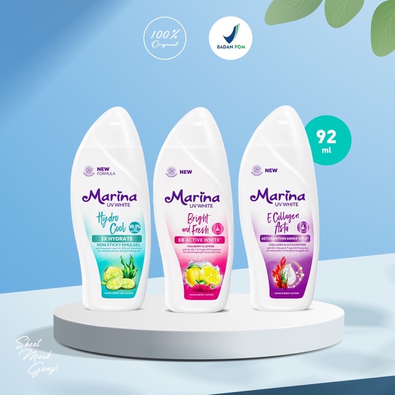 Marina Uv White Hand &amp; Body Lotion 92ml