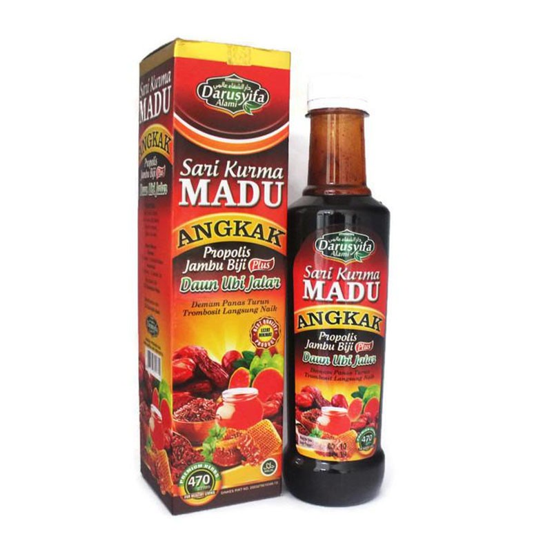 

Sari Kurma Madu Angkak Darusyifa Madu Trombosit 470 gram ORIGINAL | Sari Kurma Angkak Madu Propolis Jambu Biji Plus Ekstrak Manggis Sirsak AL-AFIYAH 470gr