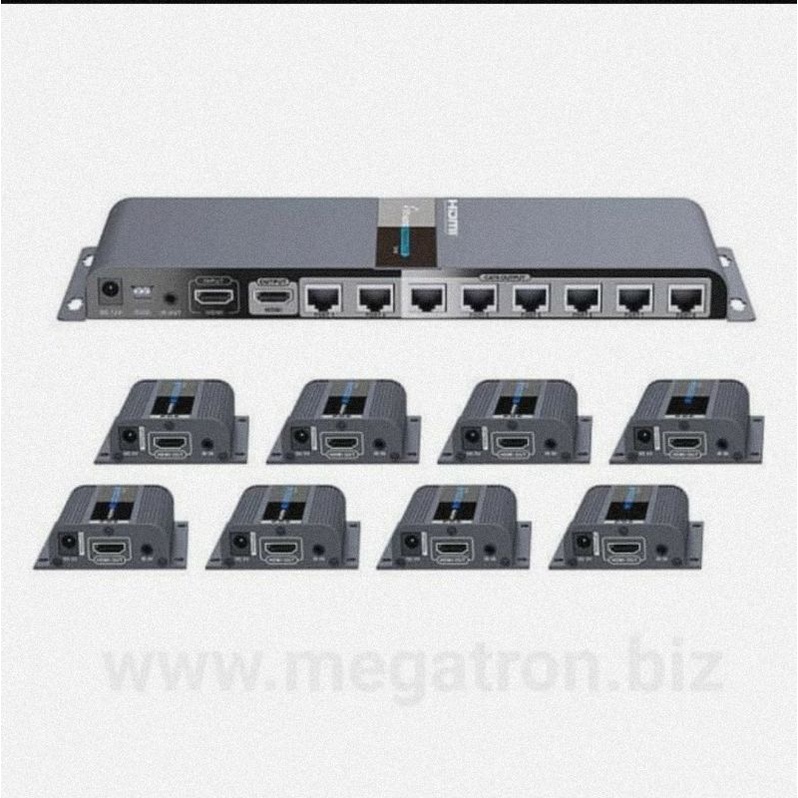 HDMI Extender via UTP cable (8 port + IR Remote Extender)