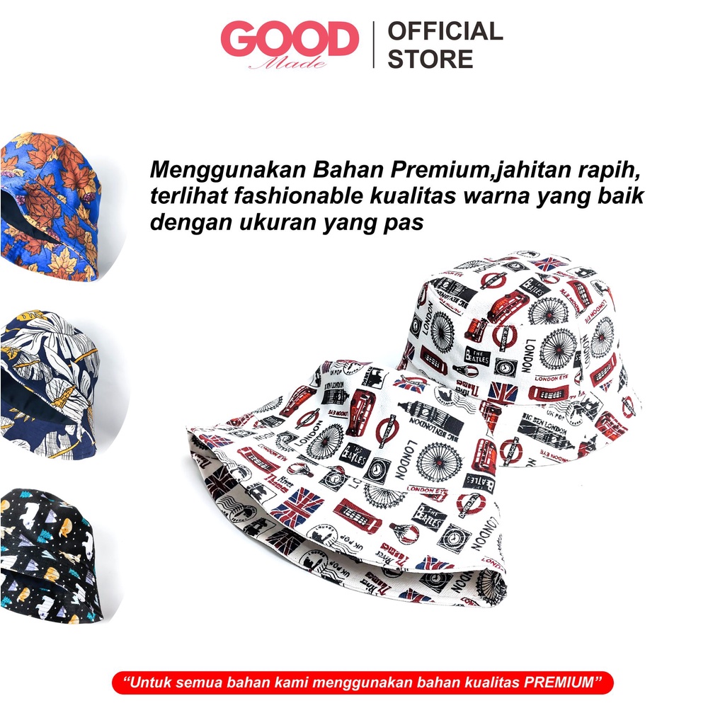 GOOD MADE - Bucket Hat Motif Bucket Hat  bucket hat Dewasa Pria Wanita dan Anak Bahan Premium Motif COD