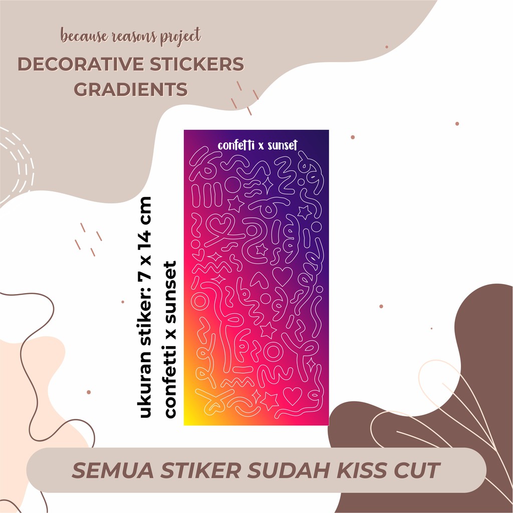STIKER DECO - POLCOS GRADIENTS CONFETTI-SUNSET
