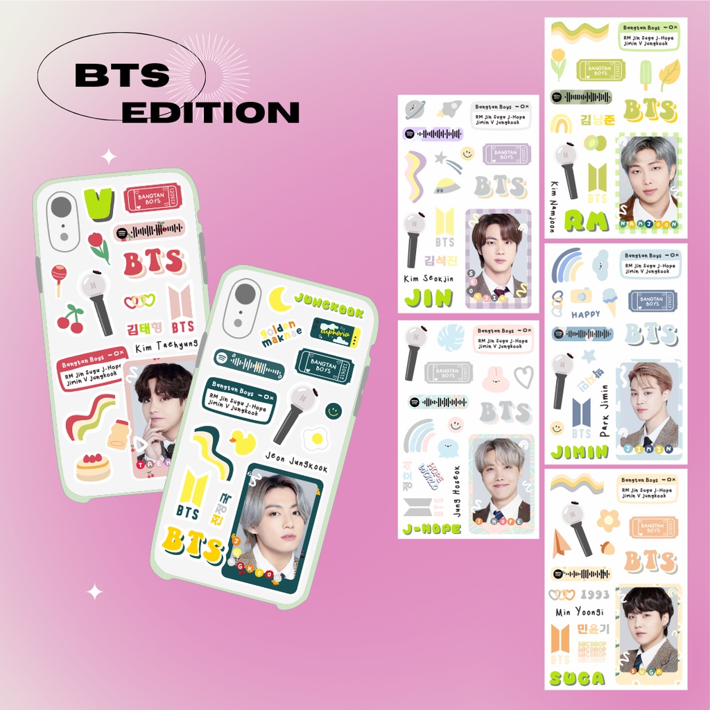

Stiker kpop motif Bangtan Boys tumblr vinyl waterproof untuk hp lettering sticker