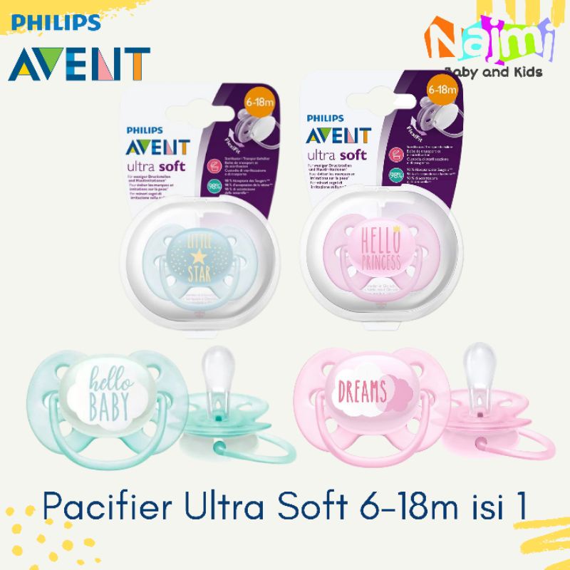 Philips Avent Baby Pacifier Ultra Soft Flexifit 6-18m Empeng Bayi Soother 6 - 18m