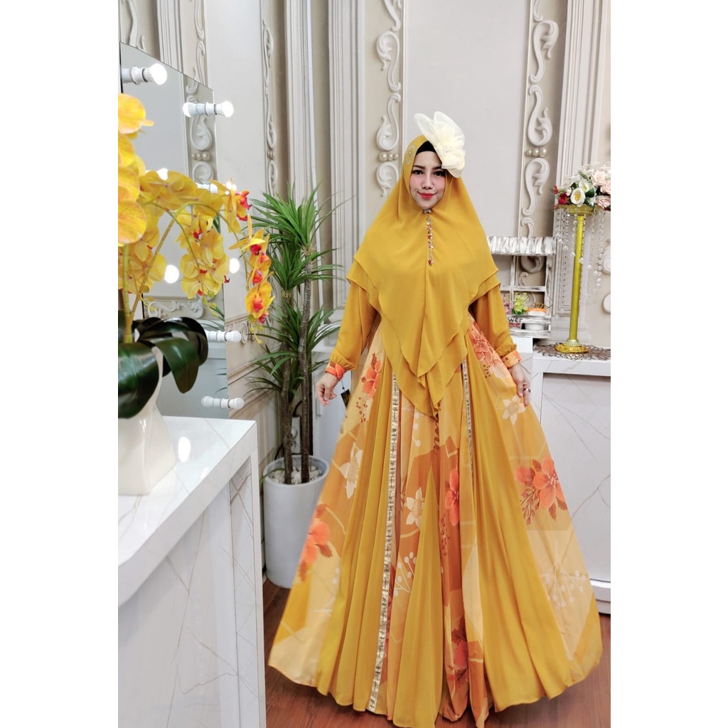 Zahira1808 Queensa Premium Bahan Ceruty Baby Doll Gamis Best Seller Ori  By Mariani