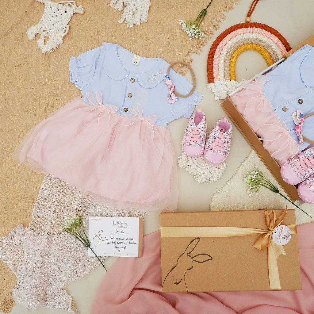 LIO035 Girls Baby Hampers 0-12 months/ Hampers bayi newborn/ Kado bayi/ baby girl gift set-Amanda Pink