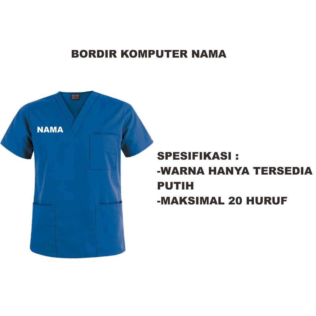 Bordir Komputer Nama Pada Baju Maksimal 20 huruf Untuk Pembelian Minimal Order 5 Baju