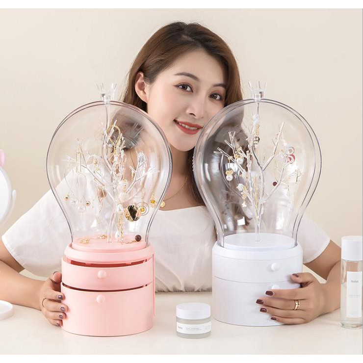 Rak kosmetik lampu make up storage organizer tempat penyimpanan alat rias 2020