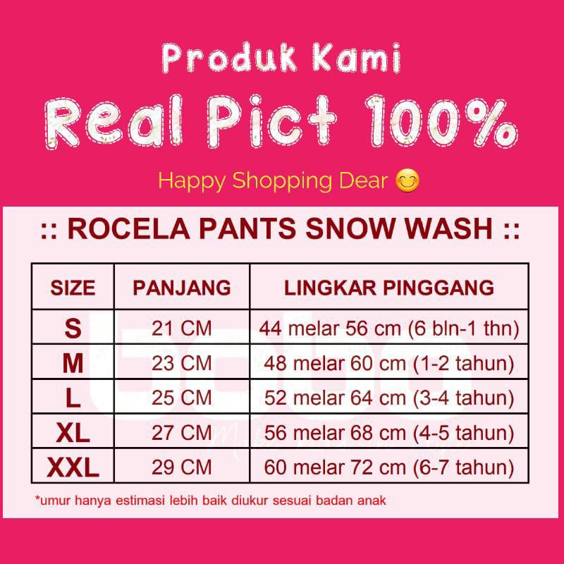 ROCELA ROK CELANA ANAK PREMPUAN JEANS ANAK CEWEK SNOW WASH UMUR 1-7 TAHUN