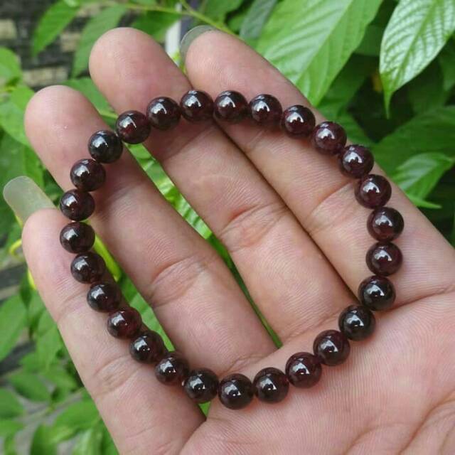 Gelang Batu Natural Garnet 7mm 9 MM 12mm Pria Wanita