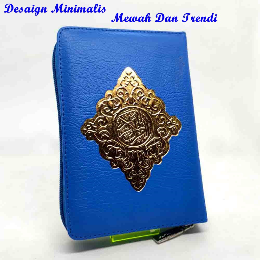 Grosir Al Quran Saku Al Mubarak Resleting A6 Warna Biru