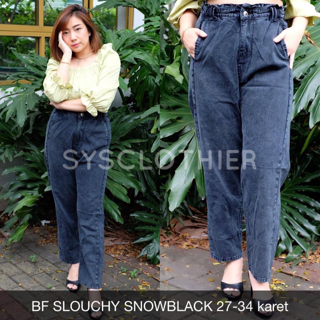 CELANA JEANS WANITA BF SLOUCHY  + BELT SERIES (SZ 35-38 BELT HEART)