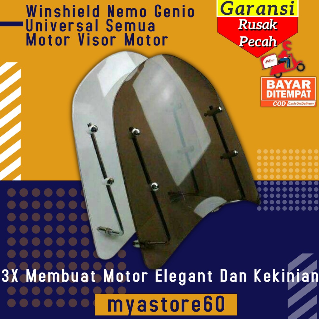 Visor Winshield Winsil Nemo Genio Universal Semua Motor Visor Aksesoris Variasi Sparepart Motor