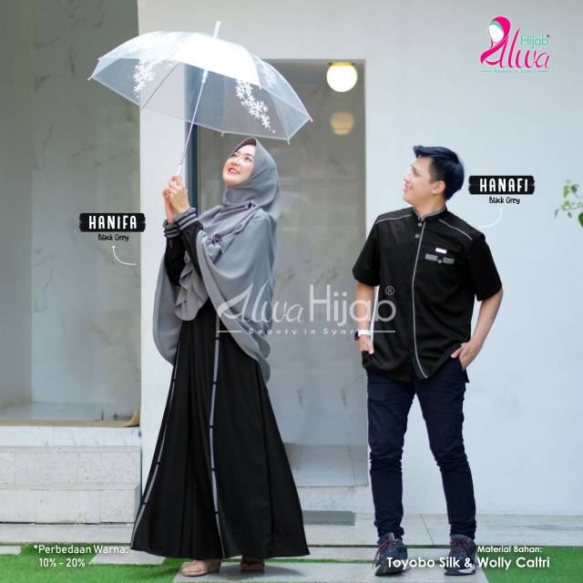 Couple hanifa hanafi by alwa hijab