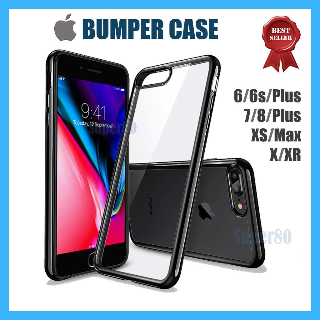 Casing Hybrid iPhone X XS XR Max 6 6s 7 8 Plus Transparan Clear Thin Soft Hard Case Bumper