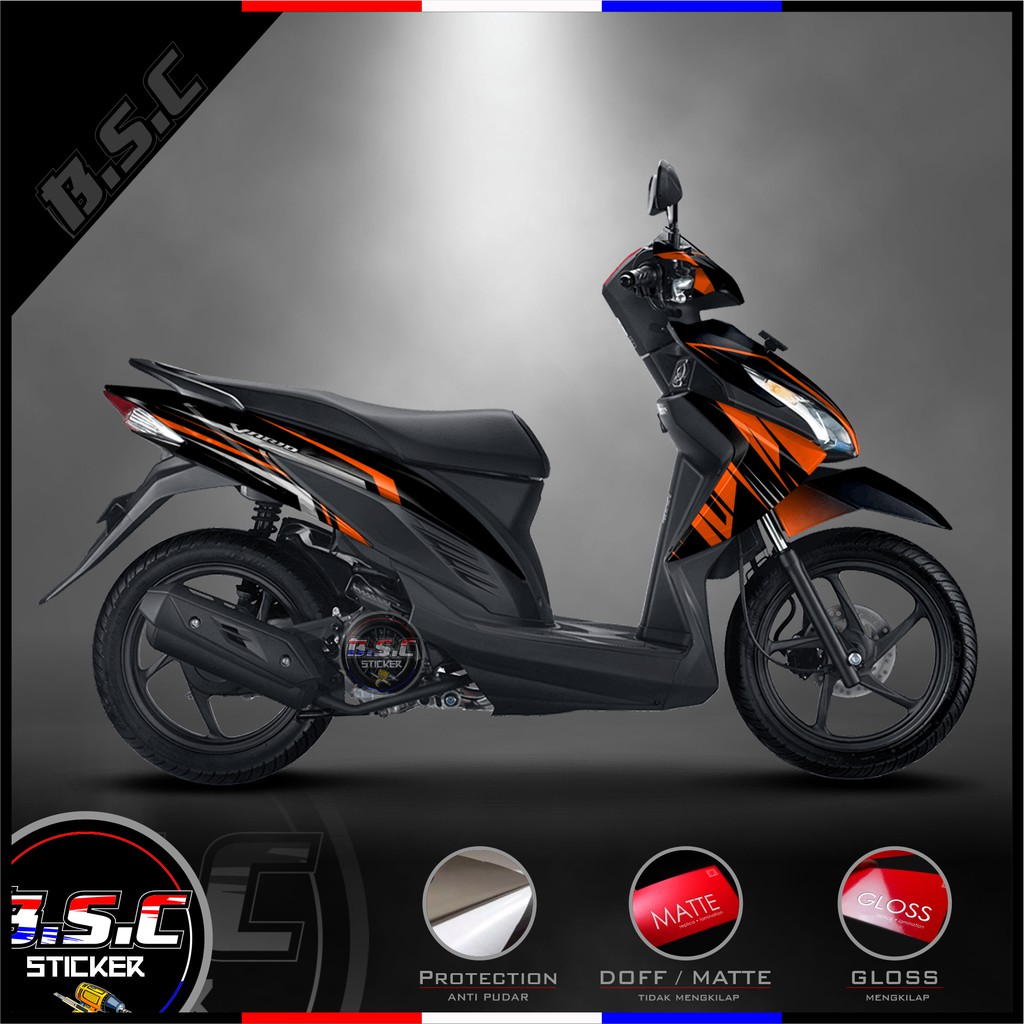 Sticker Motor Stiker Decal FULL BODY Vario 110 ESP Vario Remot Motif Racing Flash Oranye