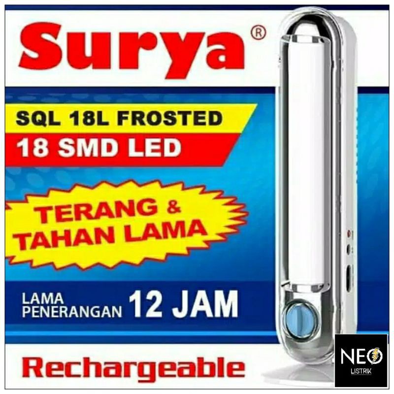 lampu emergency surya sql 18l frosted 18 smd led with dimmer