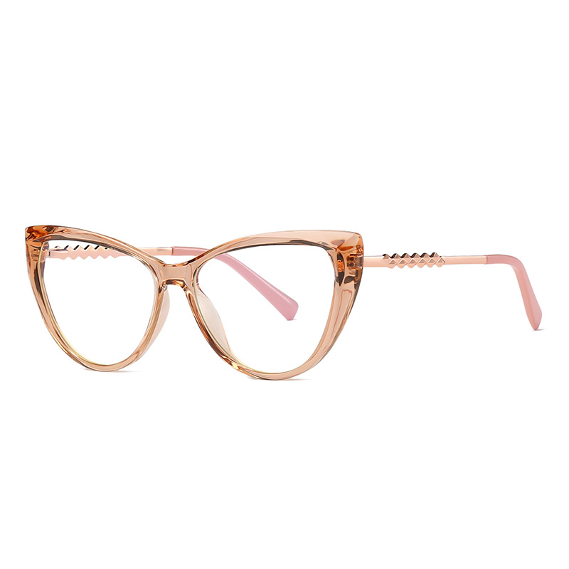 【YUZHU】COD Western Fashion TR90 Bingkai Besar Diamond Crystal Edge Cat Eye Glasses