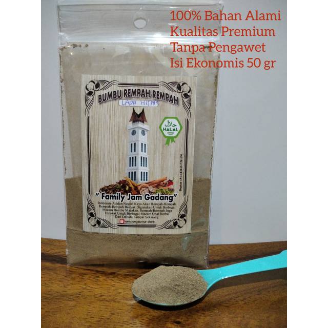 

Lada Hitam Bubuk asli, isi 50 gram Bumbu Dapur