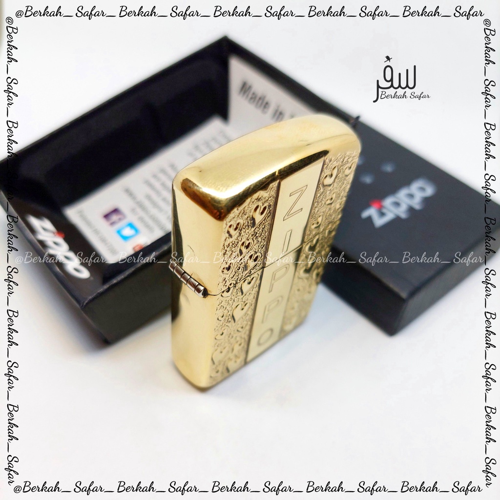 Korek Zippo Gold Plated Emboss Love Zippo Lighter High Premium Quality Made In Usa &quot;Limited Edition&quot;