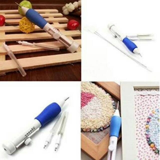 Embroidery Punch Needle Set - Alat Bordir Strimin Sulam dengan Jarum 3 Ukuran