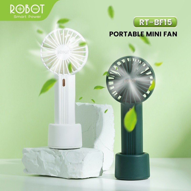 ROBOT KIPAS ANGIN MINI PORTABLE MINI FAN 1200MAH RT-BF15 ASLI