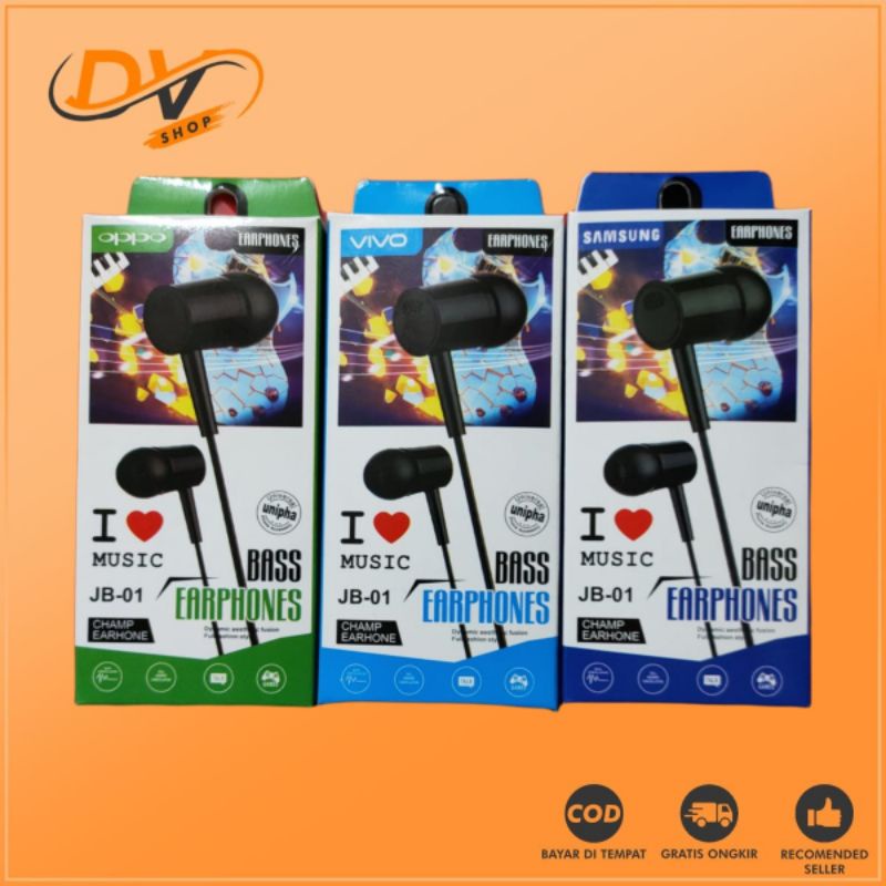 Earphone Handsfree Headset Purebass JB01