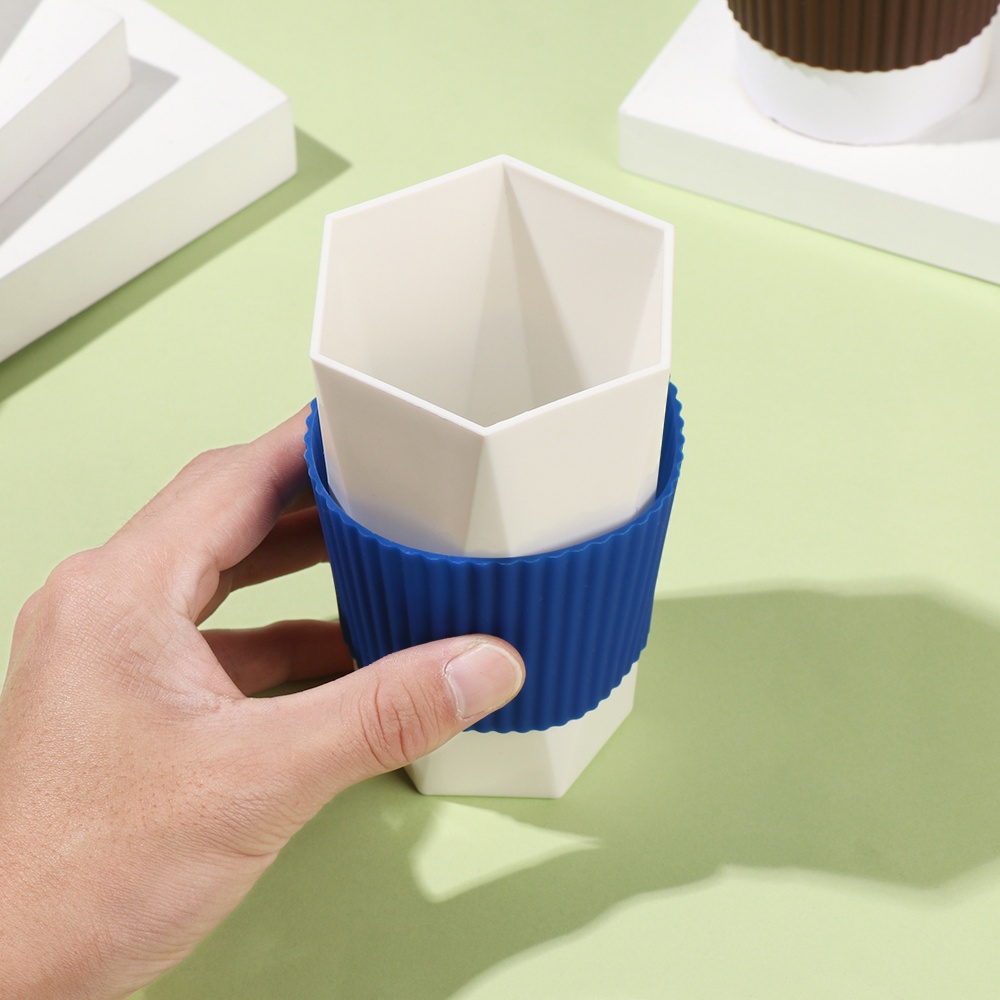 POPULAR Kitchen Tool Bottle Sleeves Table Mats Thermos Cup Coasters Silicone Cup Sleeve Non-Slip Round Durable Anti-fall Insulation Cup Cover/Multicolor