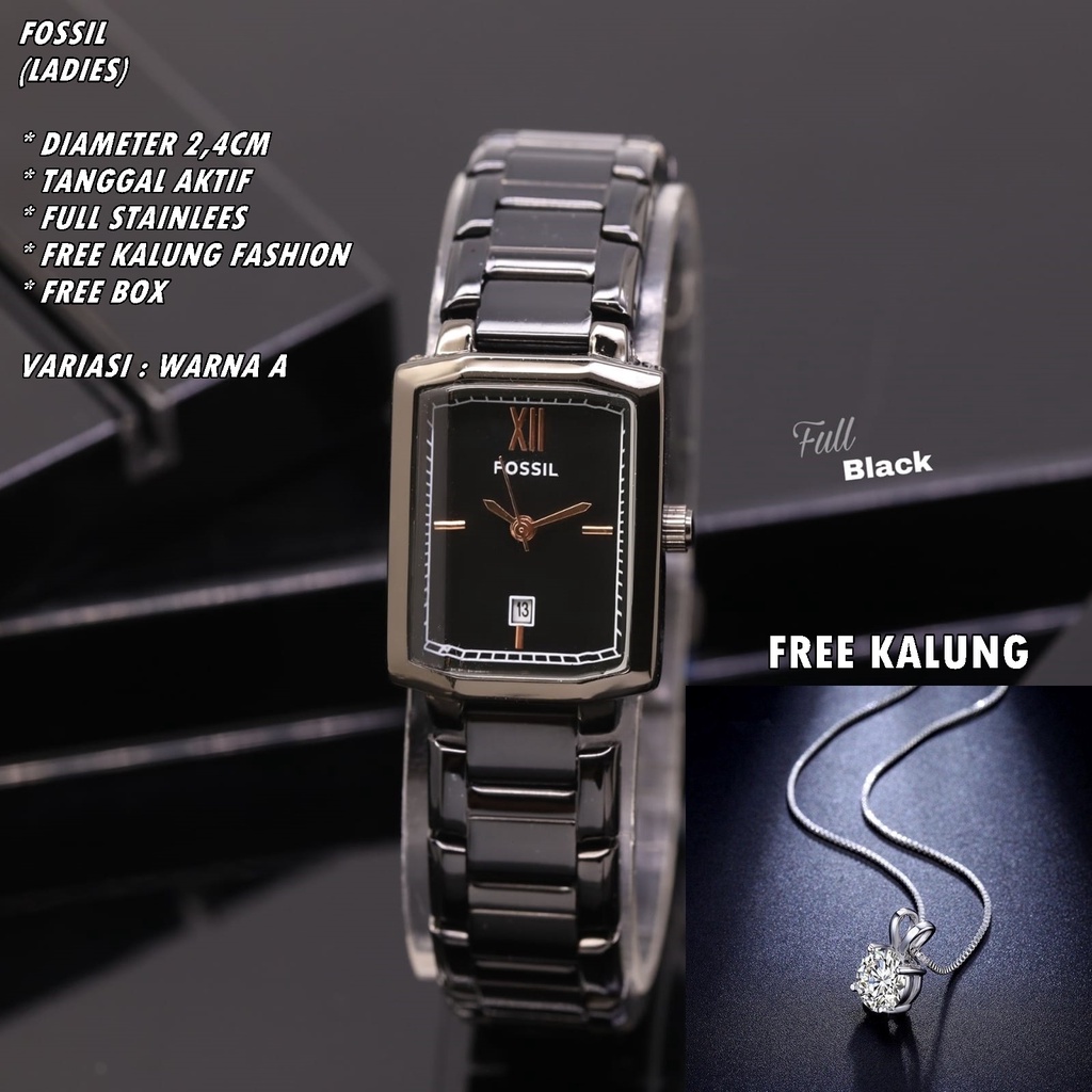 JAM TANGAN WANITA FASHION RANTAI BODY SEGI TANGGAL AKTIF FREE KALUNG