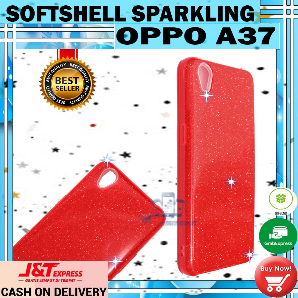 (Warna Acak Pink / Red) Silikon Oppo A37 Ultrathin Oppo A37 Case Sparkling Blink Blink Case Glitter Soft Case Jelly Case Silicone Casing Kesing Kasing Sarung Hp Oppo A37 Neo 9