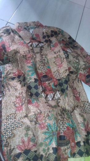 Kemeja Batik Pria Lengan Panjang Size M L Xl Xxl  Bswart Batik Hrb026 Kenongo Hem Panjang Padi