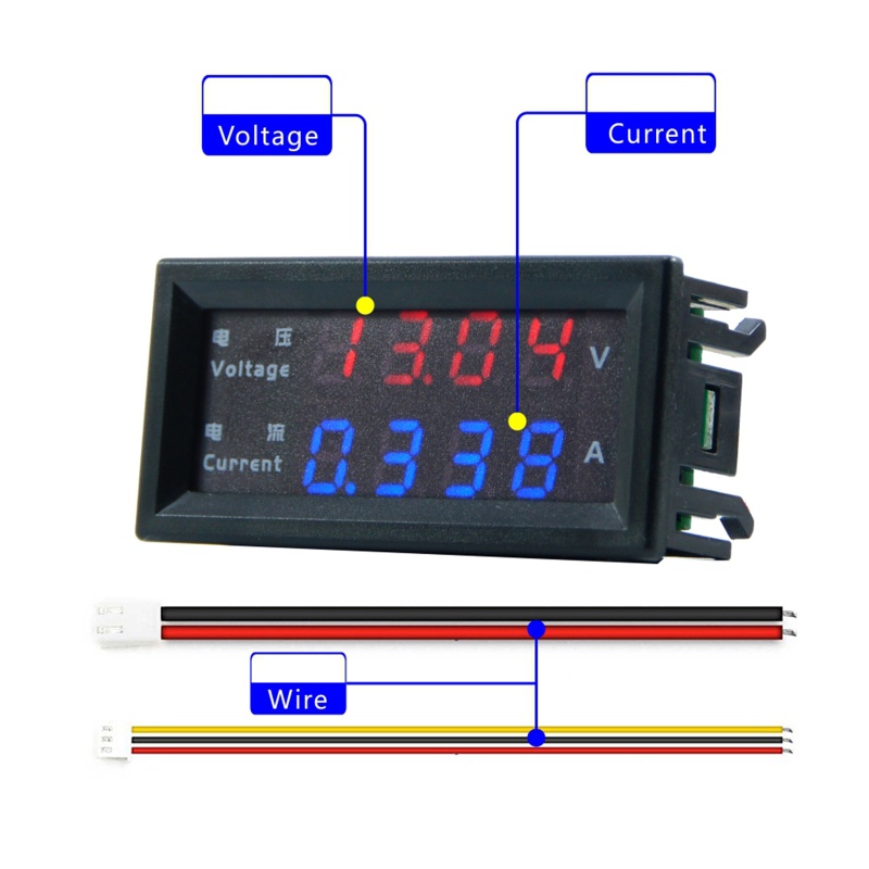 Cre Dc 100v 200v 10a Voltmeter Ammeter 4 Digit Presisi Tinggi Display Digital Led Ganda