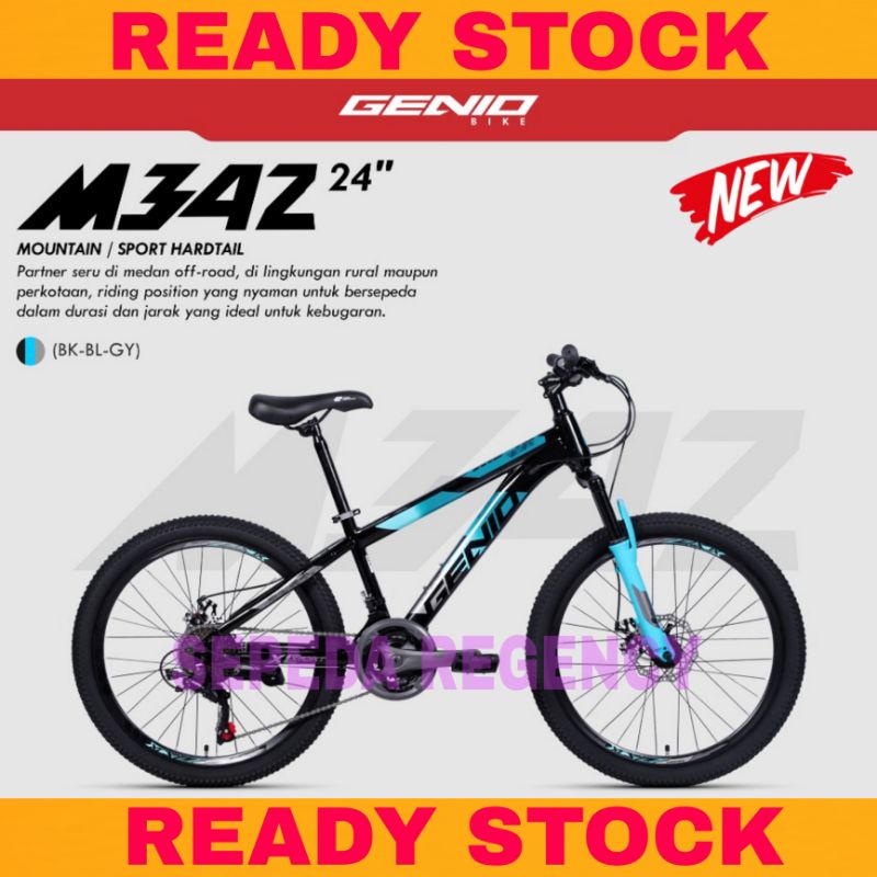 Sepeda Gunung MTB GENIO M 342 Ukuran 24 Inch Shimano