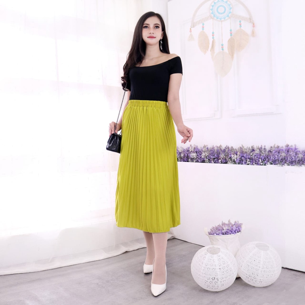 ROK PLISKET WANITA 7/8 BAHAN PREMIUM