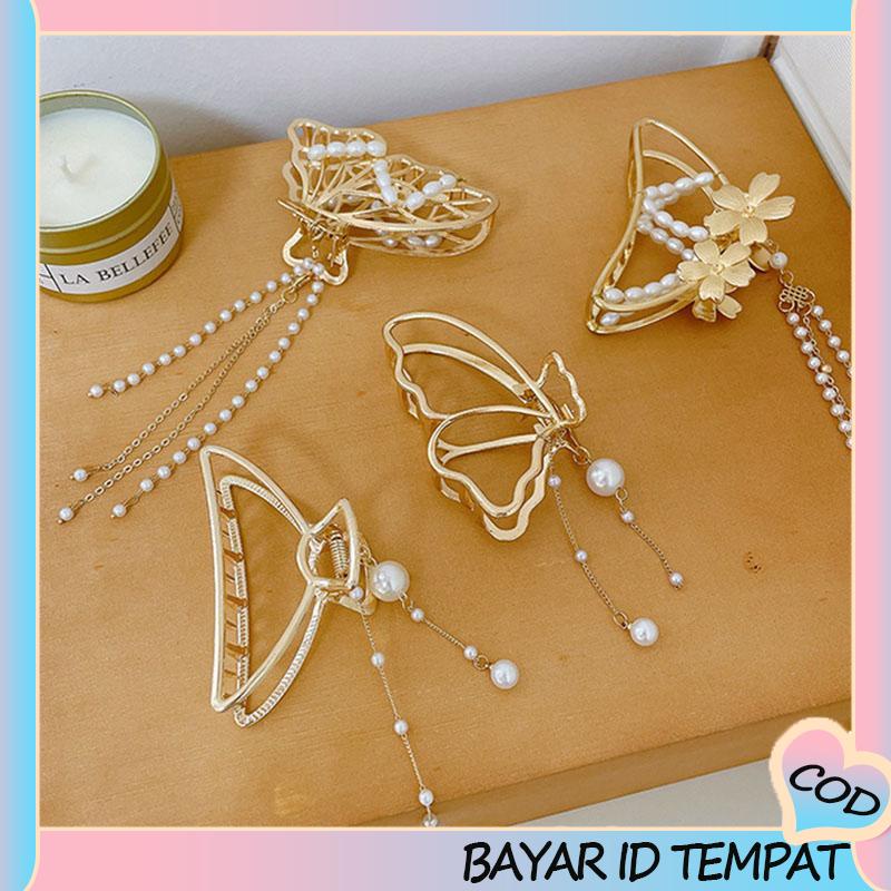 COD❤️ Butterfly Jepit Rambut Bentuk Kupu-Kupu Bahan Metal Ukuran Besar-A.one