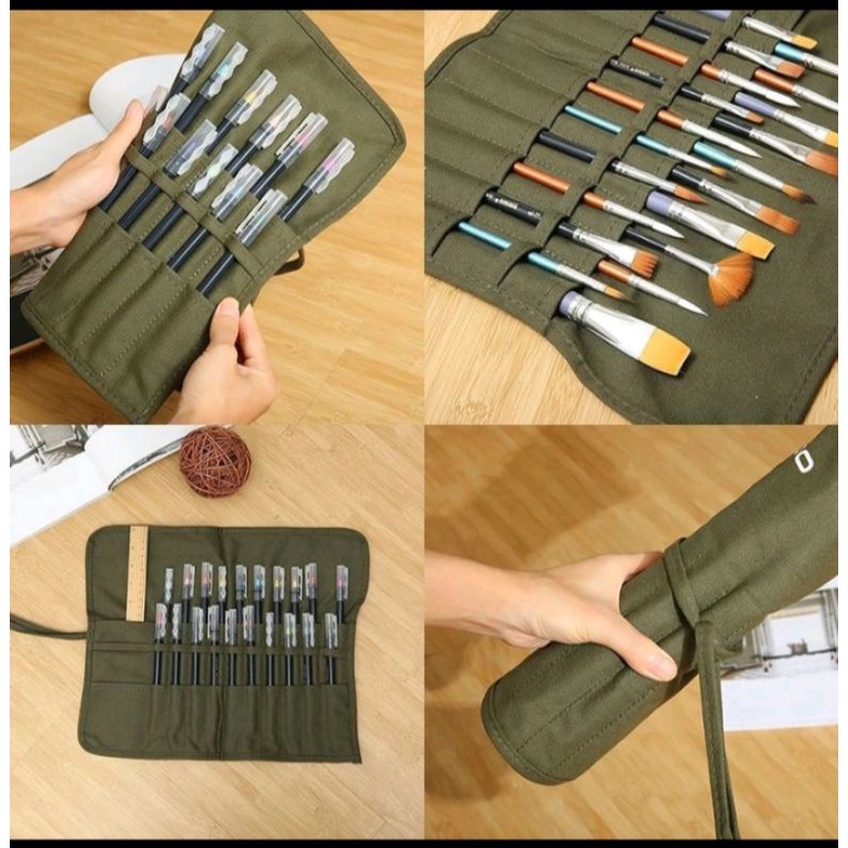 

tempat kuwas lukis profesional- set tempat pensil