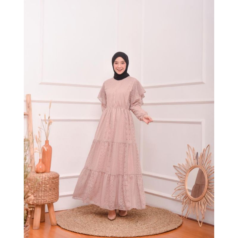 ZEFARA DRESS SYIRAASWARDROBE BROKAT MIX SATIN