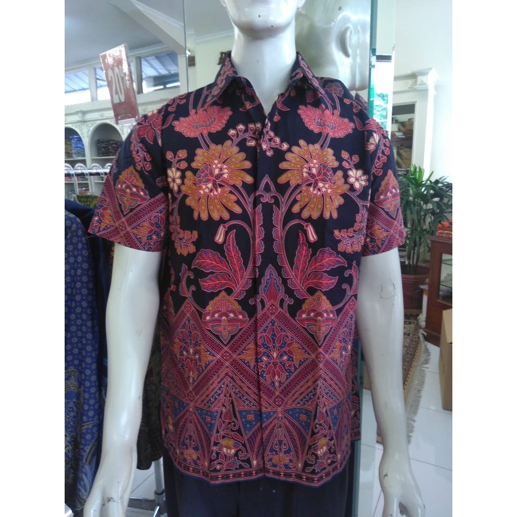 Batik Danar Hadi Lengan Pendek Original Hitam Ungu [ADN-PE104]