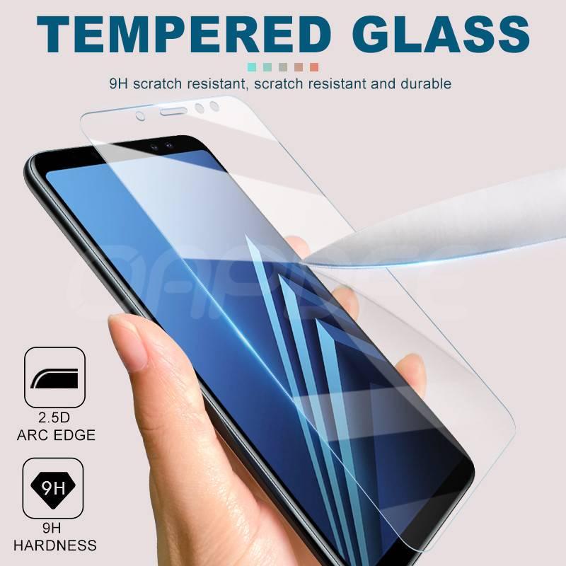 9H Tempered Glass For Samsung Galaxy A6 A8 J4 J6 Plus 2018 Screen Protector Glass Samsung A5 A7 A9 J2 J8 2018 Glass Film Case