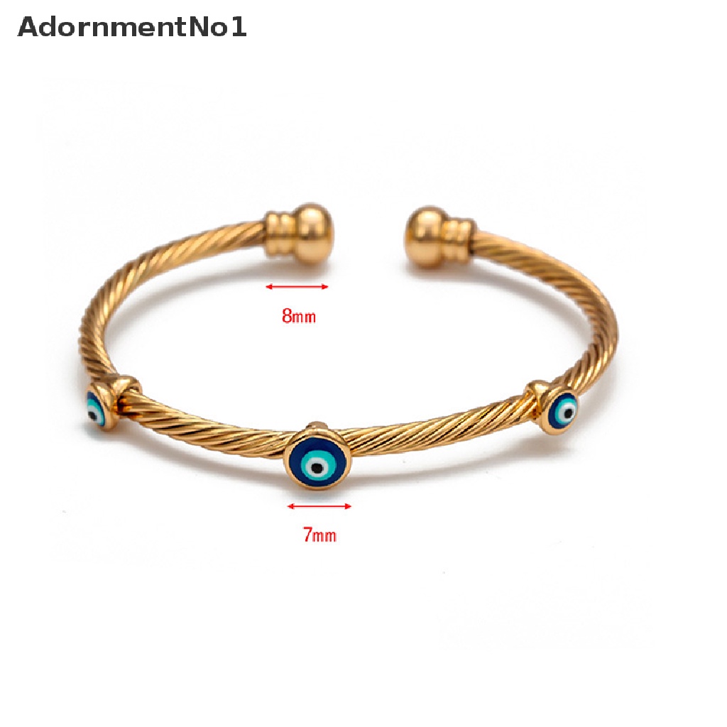 (AdornmentNo1) Gelang Tangan Gaya Turki Motif Mata Iblis Aksen Hollow Untuk Perhiasan Wanita / Hadiah