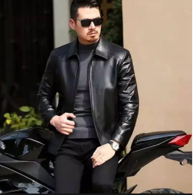Paling Diminati.. Jaket Kulit Asli Pria Original Elegant Black Brownie ARL 033 Silverstone RFLH Arie