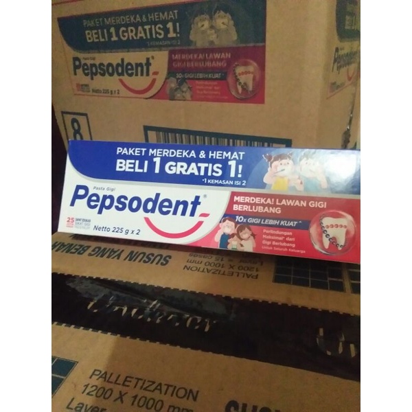 PEPSODENT PENCEGAH GIGI BERLUBANG PASTA GIGI WHITE 225gr Dan 120gr