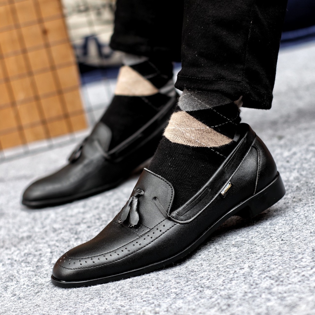 ENOZ X HONDO - Sepatu Formal Pria Kulit Asli Original Pantofel Kerja Pesta Cowo/Cowok Keren Trendy Modis Nyaman