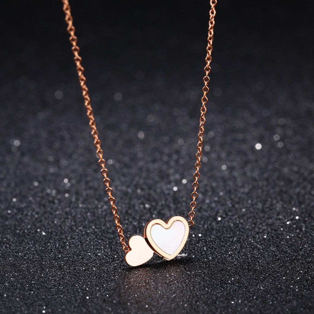 [New] Kalung wanita titanium mini korea love hadiah cewek 316L anti karat KK119