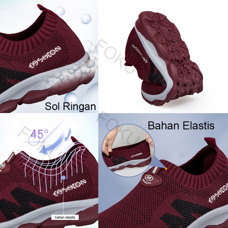 FOKU Sepatu Sneakers Wanita Santai Lembut Sepatu Wanita Olahraga Anti Slip Terbaru