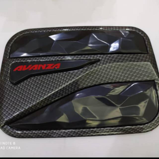 Tank cover/ tutup tangki mobil all new Avanza 2012 - 2019 hitam combinasi carbon