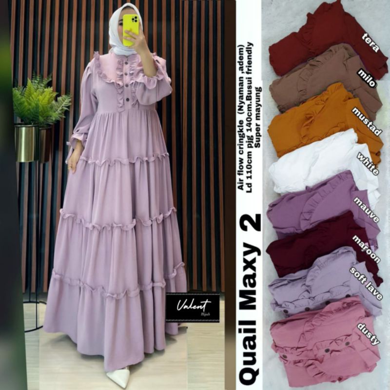 Gamis polos quail maxy2
