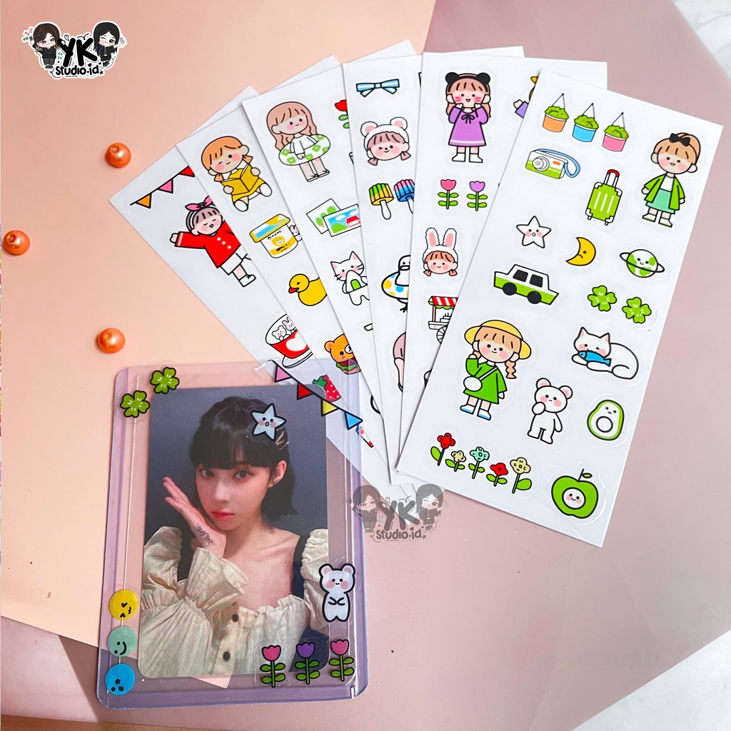 

Stiker Motif Kartun Lucu Untuk Dekorasi Buku Diary / Scrapbook Diy / Stiker dekorasi photocard kpop toploader dekorasi stiker cartoon girls boys