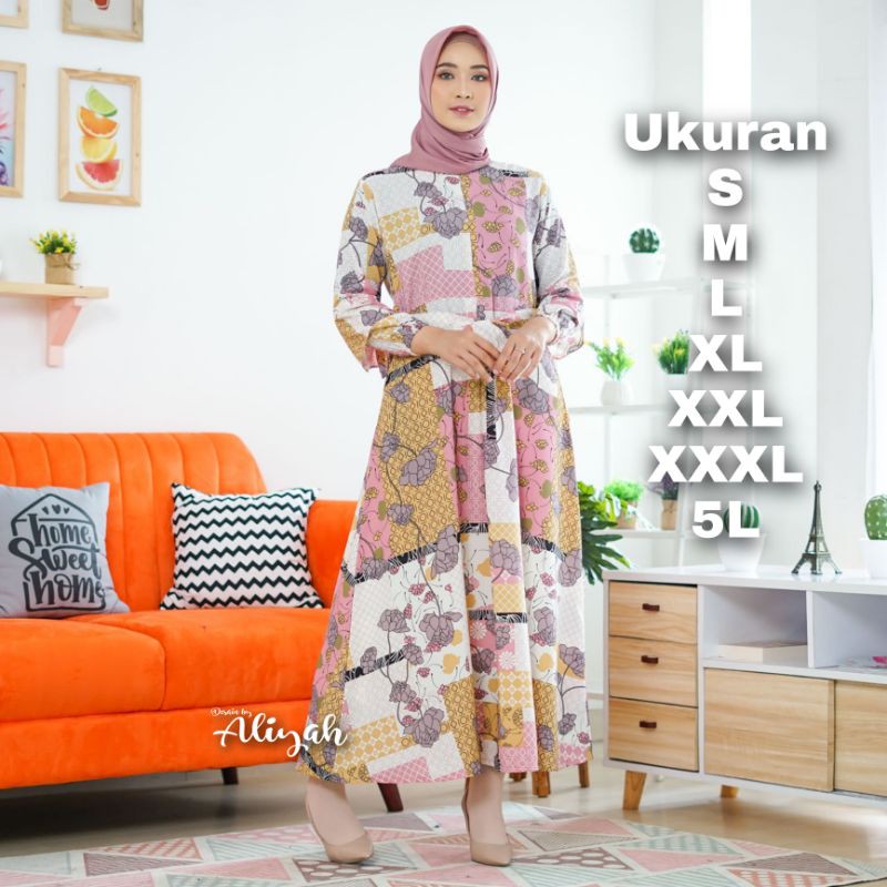 Rosa Dress Big Size - Ukuran S M L XL XXL XXXL 5L - Baju Gamis Jumbo