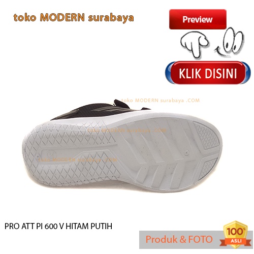 PRO ATT PI 600 V HITAM PUTIH sepatu sekolah anak perekat sneakers velcro