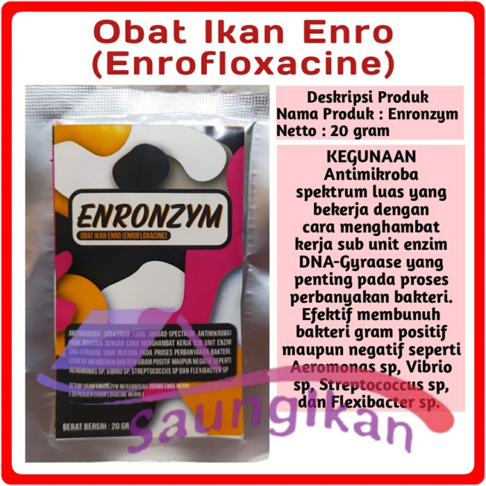 Obat Ikan ENRONZYM Enro Enrofloxacine 20 gram